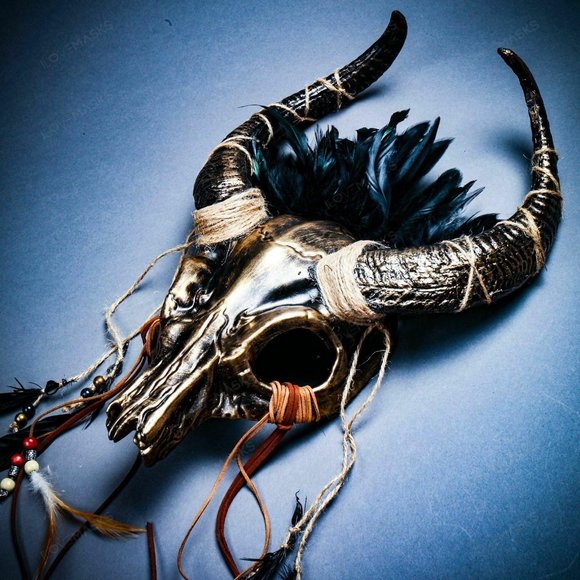 Antelope Devil Horns Animal Skull Ghost Halloween - Picture 7 of 9